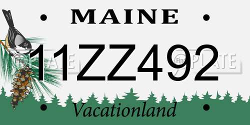 11ZZ492 Maine License Plate