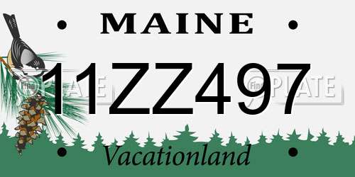 11ZZ497 Maine License Plate
