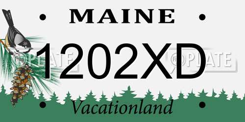 1202XD Maine License Plate