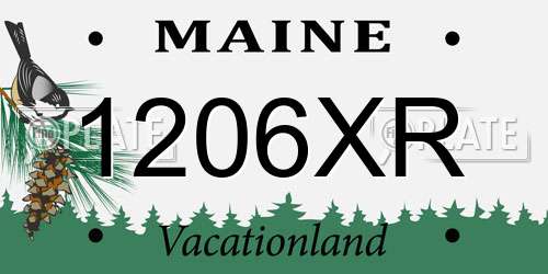 1206XR Maine License Plate