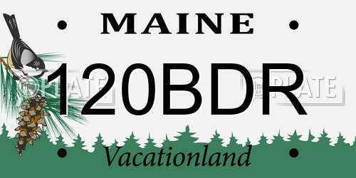 120BDR Maine License Plate