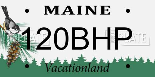 120BHP Maine License Plate