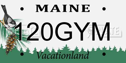 120GYM Maine License Plate