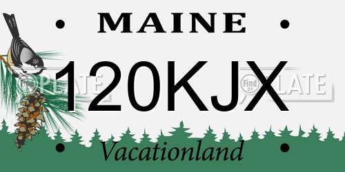 120KJX Maine License Plate