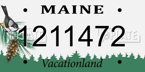 1211472 Maine License Plate