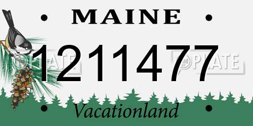 1211477 Maine License Plate