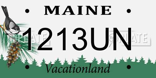 1213UN Maine License Plate