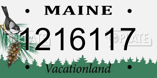 1216117 Maine License Plate