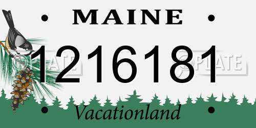 1216181 Maine License Plate