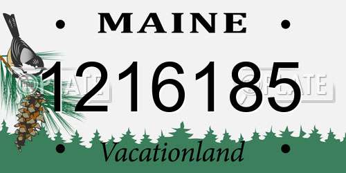 1216185 Maine License Plate