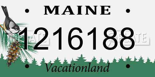 1216188 Maine License Plate