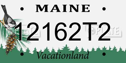 12162T2 Maine License Plate