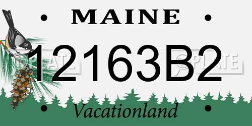12163B2 Maine License Plate