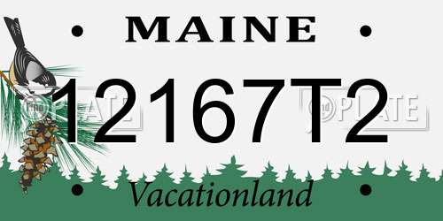 12167T2 Maine License Plate