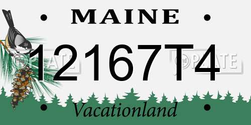 12167T4 Maine License Plate