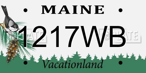 1217WB Maine License Plate