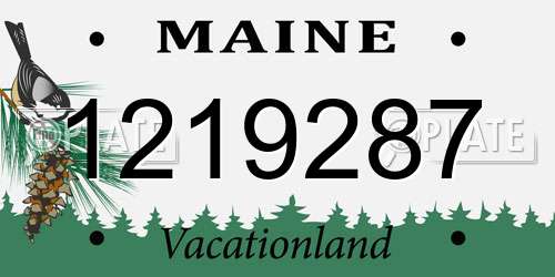 1219287 Maine License Plate