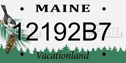 12192B7 Maine License Plate
