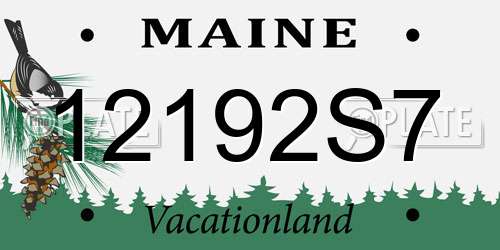 12192S7 Maine License Plate