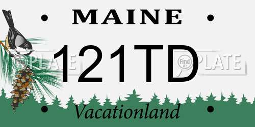 121TD Maine License Plate