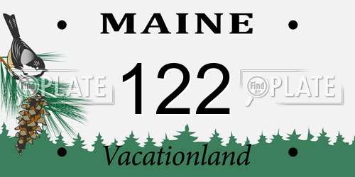 122 Maine License Plate