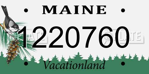 1220760 Maine License Plate