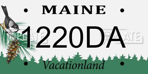 1220DA Maine License Plate