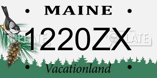 1220ZX Maine License Plate