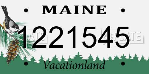 1221545 Maine License Plate