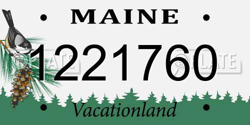 1221760 Maine License Plate