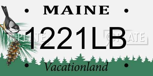 1221LB Maine License Plate