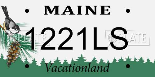 1221LS Maine License Plate