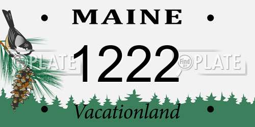 1222 Maine License Plate