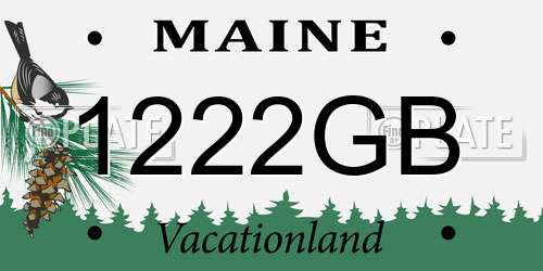 1222GB Maine License Plate