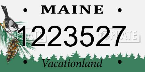 1223527 Maine License Plate