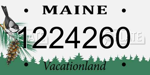 1224260 Maine License Plate