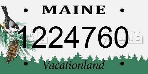 1224760 Maine License Plate