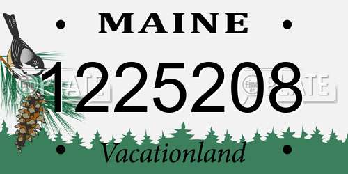 1225208 Maine License Plate