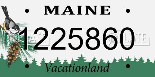 1225860 Maine License Plate
