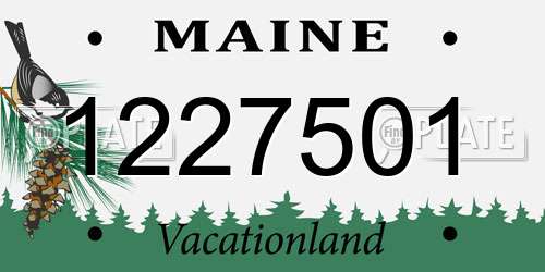 1227501 Maine License Plate