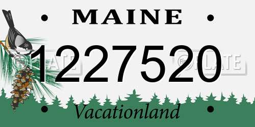 1227520 Maine License Plate