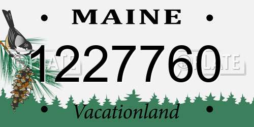 1227760 Maine License Plate