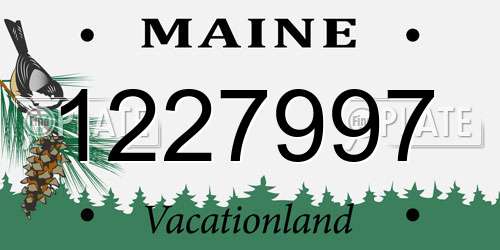 1227997 Maine License Plate