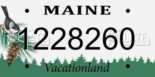 1228260 Maine License Plate