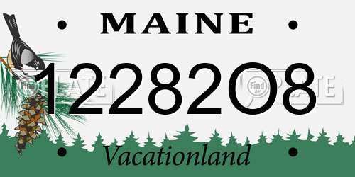 12282O8 Maine License Plate