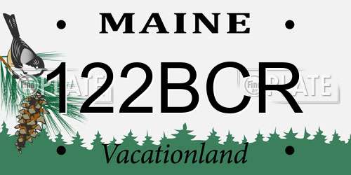 122BCR Maine License Plate