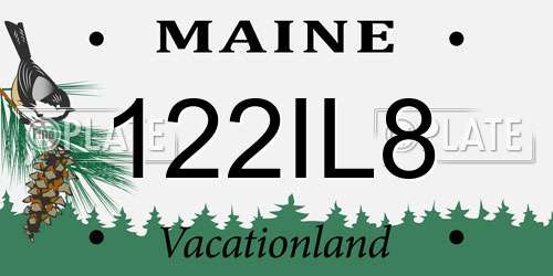 122IL8 Maine License Plate