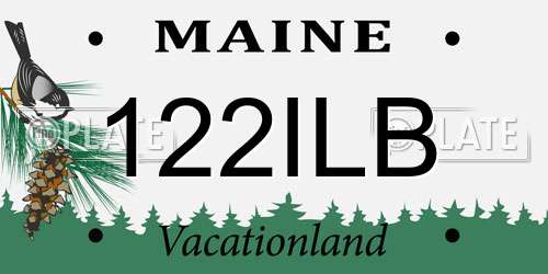 122ILB Maine License Plate