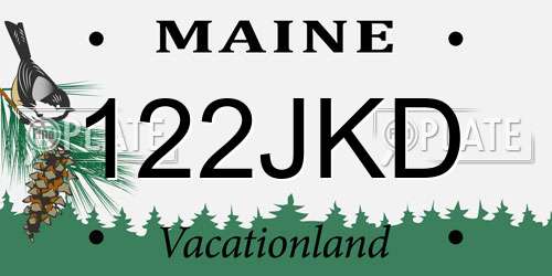 122JKD Maine License Plate