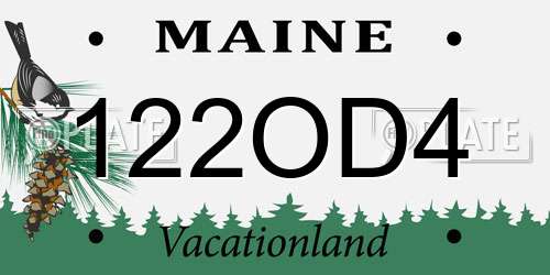 122OD4 Maine License Plate